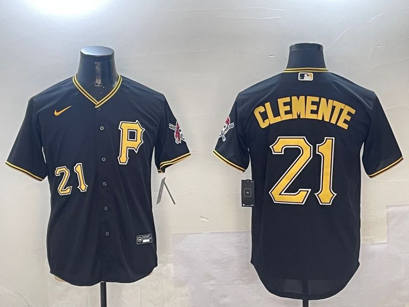Men Pittsburgh Pirates #21 Clemente Black Game 2024 Nike MLB Jersey style 0115->pittsburgh pirates->MLB Jersey
